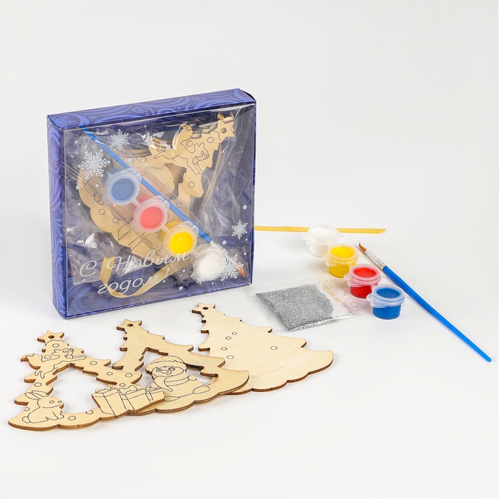 Ёлочная подвеска из дерева своими руками на новый год &laquo;Ёлка&raquo;, новогодний набор для творчества