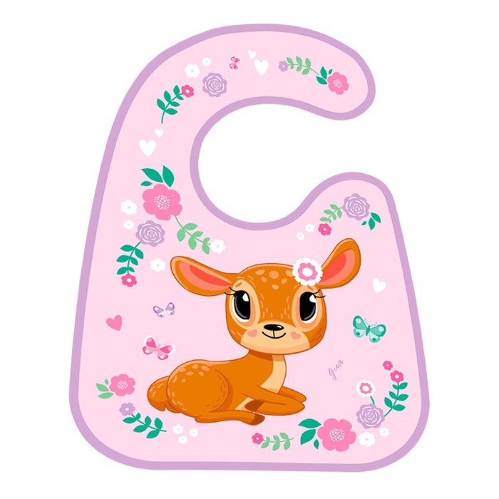 Нагрудник для кормления «Олененок» непромокаемый на липучке, с карманом Нагрудник для кормления «Олененок» непромокаемый на липучке, с карманом