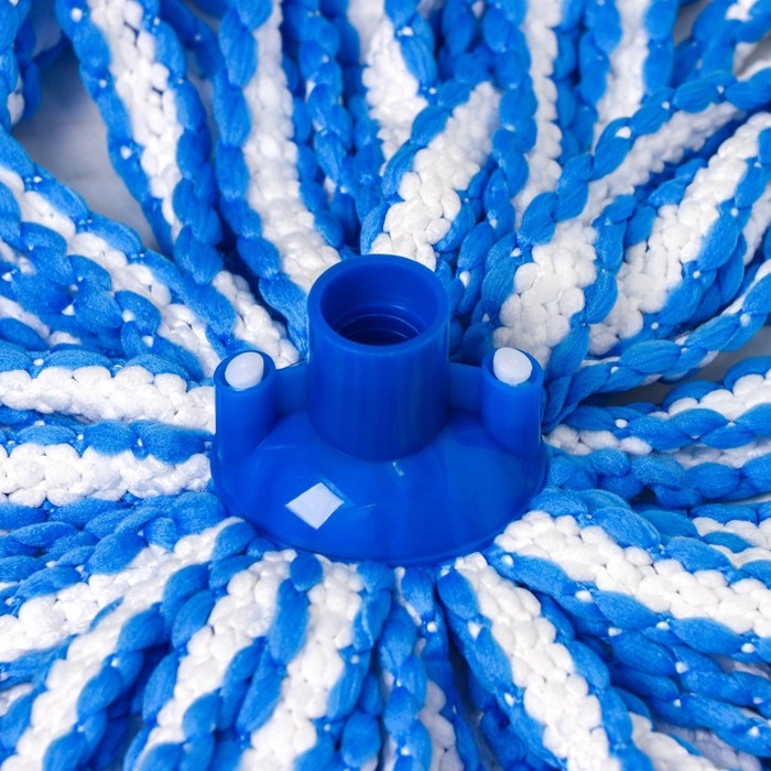 Насадка для швабры верёвочная Доляна, микрофибра 28&times;7&times;7 см,цвет белый, голубой