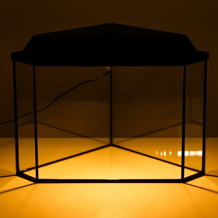 Аквариум Аквариум "Дельта" угловой с крышкой, 40 литров, 39 х 39 х 36/41,5 см, чёрный