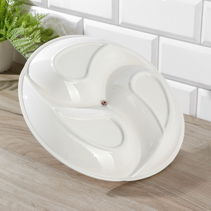 Менажница керамическая 3 ячейки &laquo;Эстет&raquo;, 28&times;12 см