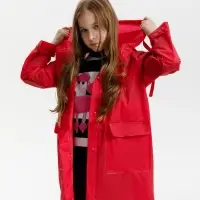 Дождевик детский RainDrop Kids, красный, 10 лет (рост 130-140)