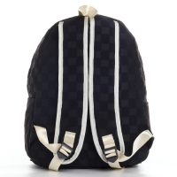 Рюкзак школьный, набор 2 в 1,+ пенал в клетку, 40х28х13 см, цвет чёрный