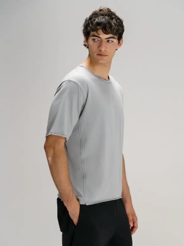 Футболка оверсайз унисекс Vozduh, светло-серая, размер XS/S