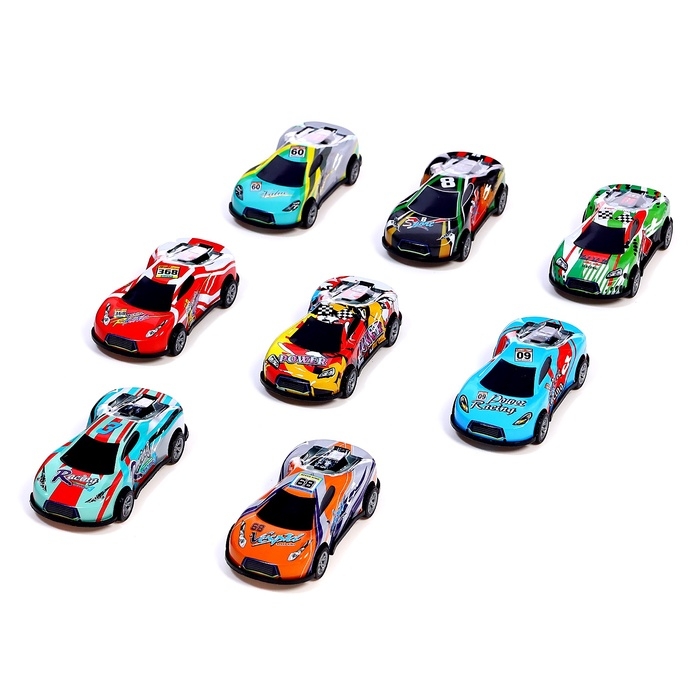 Набор машинок &laquo;Безумные гонки&raquo;, металлические, инерция, игровой коврик, в детском ящике на колёсах с крышкой, 50 шт.