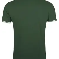 Рубашка поло мужская Pasadena Men 200 с контрастной отделкой зеленая с белым, размер L