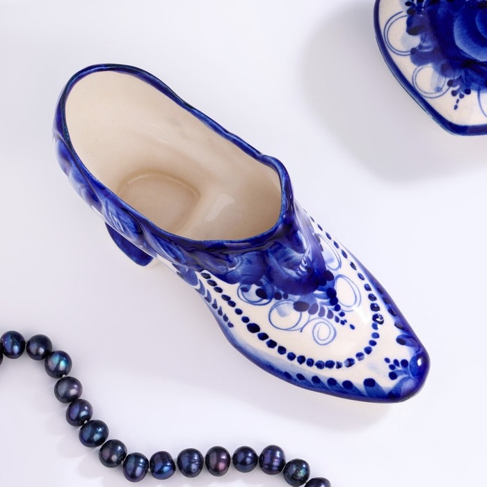 Сувенир "Туфелька",16 х 6см, гжель, фарфор