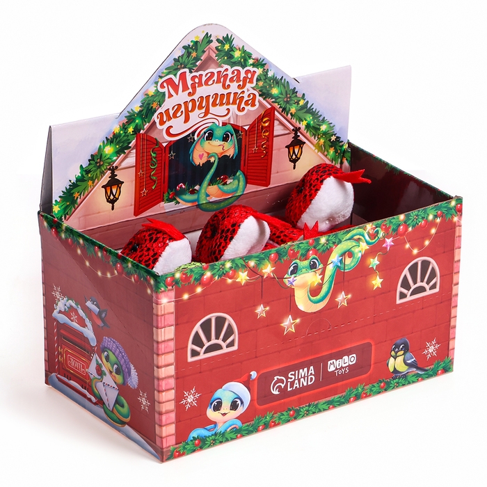 Новый год. Мягкая игрушка в шоубоксе &laquo;Змея&raquo;