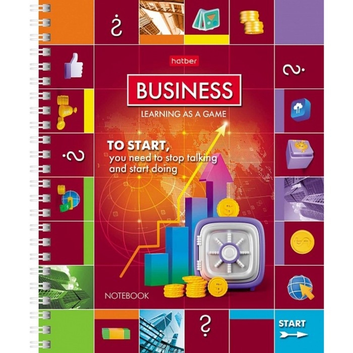 Тетрадь 80 листов в клетку на гребне Тетрадь 80 листов в клетку на гребне "Монополия", обложка мелованный картон, блок офсет 65г/м², 4 вида