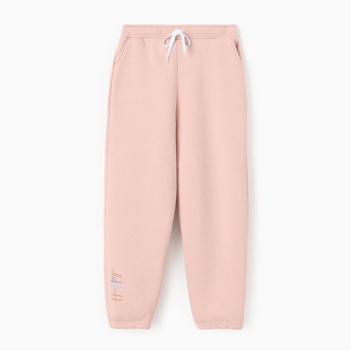 Брюки детские MINAKU: Exclusive print, цвет пудровый, Oversize рост 158 см