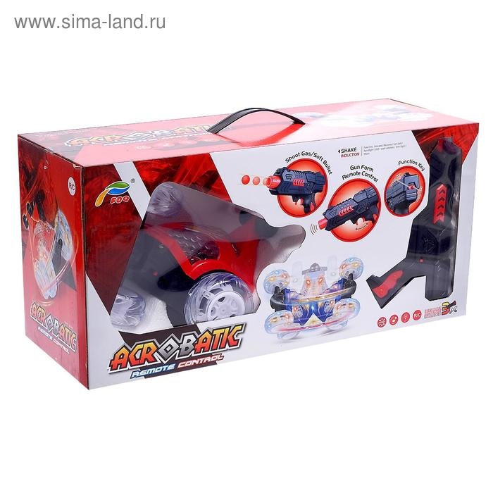 Перевёртыш радиоуправляемый &laquo;Торнадо&raquo;, с пистолетом, стреляет гелевыми пулями, работает от аккумулятора