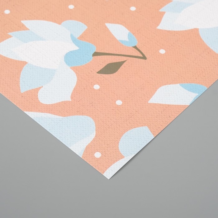 Бумага для скрапбукинга "Нежно-голубые цветы" плотность 180 гр набор 5 шт 30,5х32 см