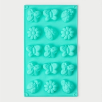 Форма для шоколада Доляна &laquo;Пыльца&raquo;, силикон, 29&times;17 см, 15 ячеек (4,8&times;4 см), цвет мятный