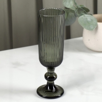 Бокал для шампанского стеклянный Magistro &laquo;Грани&raquo;, 150 мл, 5,5&times;18,5 см, цвет графит