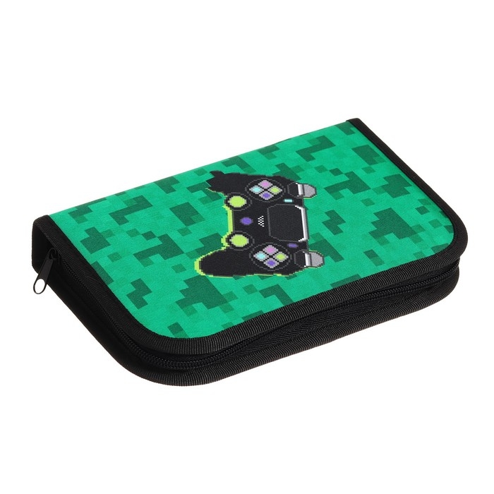 Пенал 1 секция, 130 х 210 х 40 мм, 2 откидные планки, тканевый, Calligrata TOP Content Пенал 1 секция, 130 х 210 х 40 мм, 2 откидные планки, тканевый, Calligrata TOP Content "Гейм Пиксели"