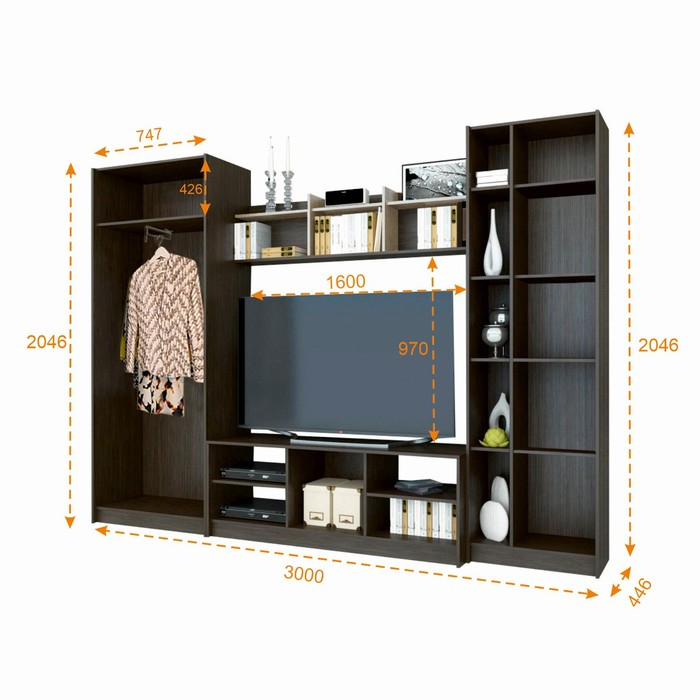 Гостиная Милан, 3000х2046х446, Кантерберри/Дуб сонома Гостиная Милан, 3000х2046х446, Кантерберри/Дуб сонома