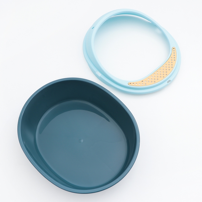 Туалет с бортом округлый 48,2 х 40,5 х 25,5 см, синий/голубой