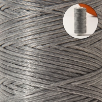 Нитки вощёные, плоские, 150D/16, 0,8 мм, 50 &plusmn; 2 м, цвет светло-серый