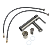 Смеситель для раковины ZEIN Z3694, однорычажный, поворотный излив высотой 9 см, графит Смеситель для раковины ZEIN Z3694, однорычажный, поворотный излив высотой 9 см, графит