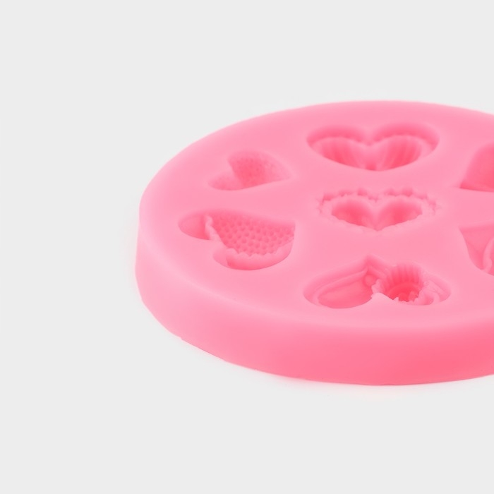 Молд &laquo;Сердца ажурные&raquo;, силикон, 9,5&times;9,5 см, цвет МИКС