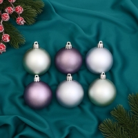 Набор шаров пластик d-6 см, 6 шт "Элит" микс