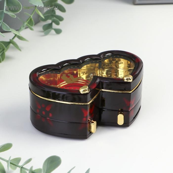 Шкатулка музыкальная Шкатулка музыкальная "2 сердца" 11,5х7 см