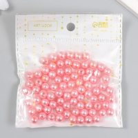 Бусины для творчества "Жемчуг розовый" набор d=0,8 см 20 гр