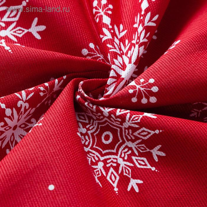 Скатерть "Доляна" Белые снежинки 180х149+/- 3см, 100% хлопок, 164 г/м2