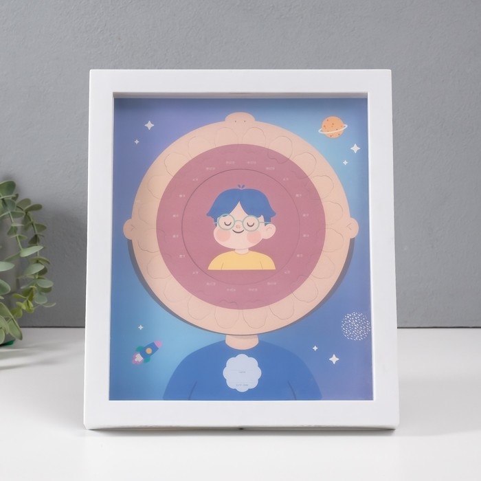 Фоторамка пластик 9х9 см Фоторамка пластик 9х9 см "Молочные зубики" голубая 2х23х27 см