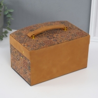 Шкатулка кожзам для украшений "Марокканская плитка" пробка 16,5х22,5х13,5 см Шкатулка кожзам для украшений "Марокканская плитка" пробка 16,5х22,5х13,5 см