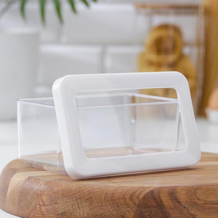 Контейнер для сыпучих продуктов &laquo;Степ&raquo;, 800 мл, 16&times;10&times;7 см, цвет белый