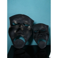 Набор настенных фигур «Маска грустная», полистоун, 60 см, 2 шт, цвет чёрный матовый Набор настенных фигур «Маска грустная», полистоун, 60 см, 2 шт, цвет чёрный матовый