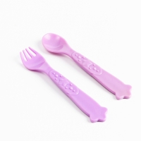 Набор детской посуды «Единорожек», тарелка на присоске 250мл, вилка, ложка Набор детской посуды «Единорожек», тарелка на присоске 250мл, вилка, ложка