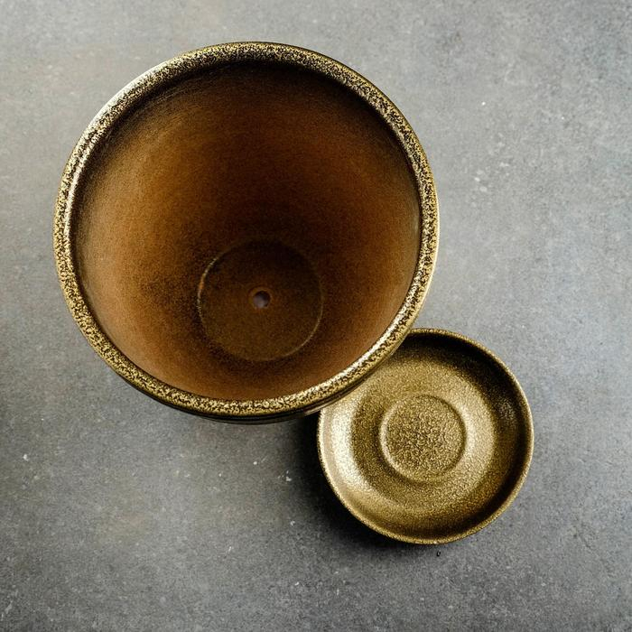 Горшок цветочный Горшок цветочный "Золото" с поддоном, 8л