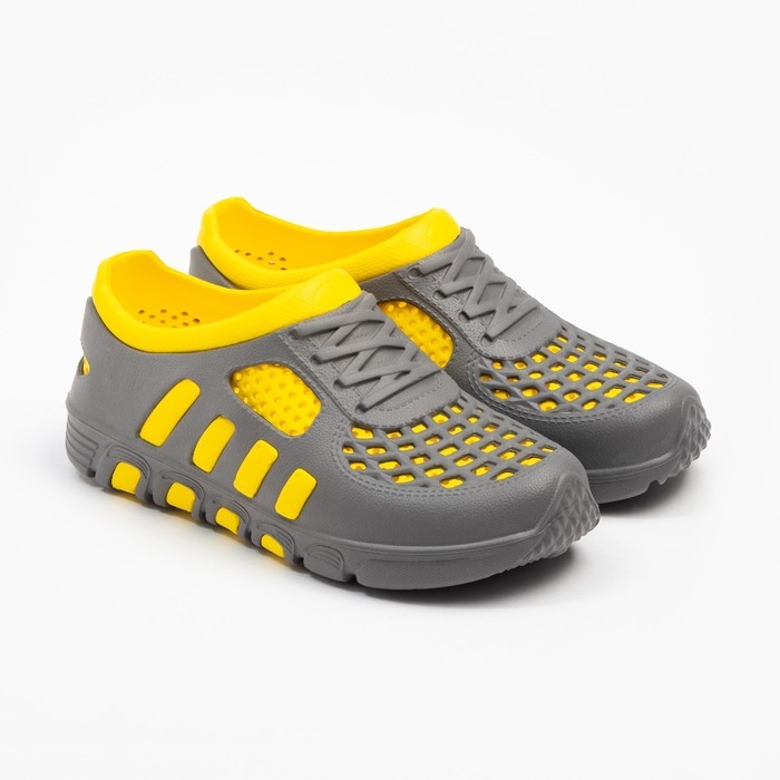 Аквашузы женские ЭВА, цвет серый/жёлтый, размер 38-39 Аквашузы женские ЭВА, цвет серый/жёлтый, размер 38-39