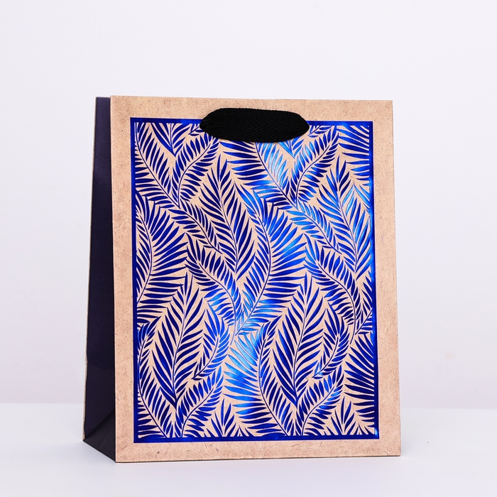 Пакет крафт Пакет крафт "Лиственный арт" 18 х 22,3 х 10 см
