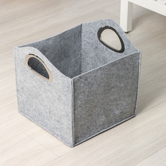 Органайзер для хранения SILVER, 31&times;31&times;32 см, 24 л, с ручками, цвет светло-серый