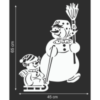 Наклейка декоративная для окон "Снеговик на санках" 45х65 см Наклейка декоративная для окон "Снеговик на санках" 45х65 см