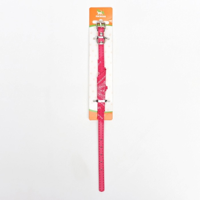 Ошейник с косынкой 32 х 1 см, ОШ 22-28, розовый