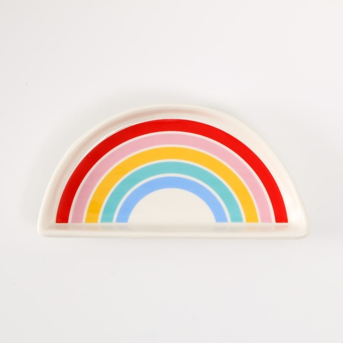 Сувенир керамика подставка под кольца Сувенир керамика подставка под кольца "Радуга" 12х6х1,6 см