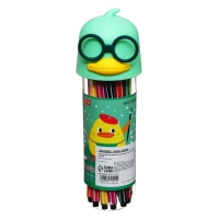 Фломастеры 18 цветов "Утка в очках", в пластиковом пенале, МИКС Фломастеры 18 цветов "Утка в очках", в пластиковом пенале, МИКС