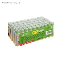 Батарейка алкалиновая GP Super, AA, LR6-50BOX, 1.5В, набор, 50 шт Батарейка алкалиновая GP Super, AA, LR6-50BOX, 1.5В, набор, 50 шт