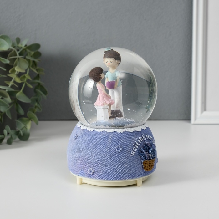 Сувенир полистоун водяной шар свет, музыка Сувенир полистоун водяной шар свет, музыка "Первая любовь" МИКС 10х10х14,5 см