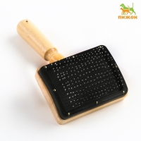 Щётка - пуходёрка деревянная "Премиум" с каплями, основание 80 х 60 мм Щётка - пуходёрка деревянная "Премиум" с каплями, основание 80 х 60 мм