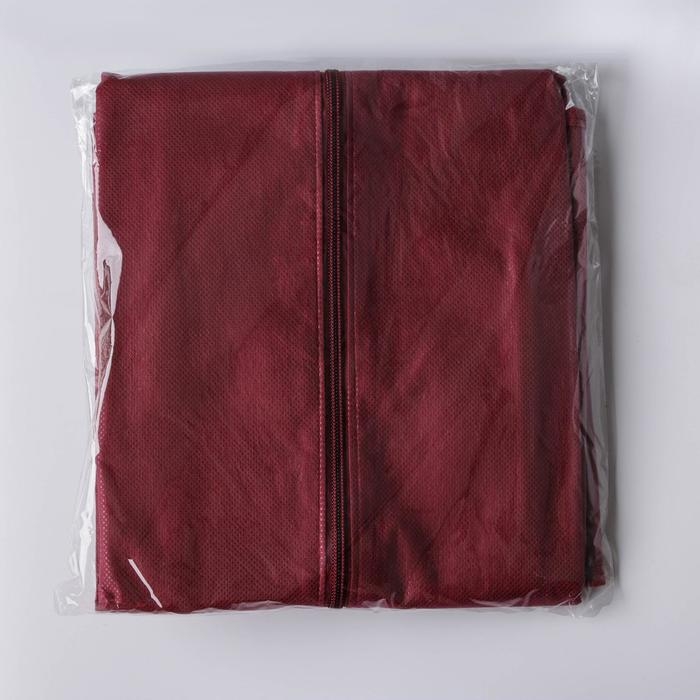 Чехол для одежды с окном, 60&times;120 см, спанбонд, цвет бордо