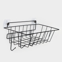 Корзина с 3-мя крючками, 37&times;20&times;19,5 см, цвет черный