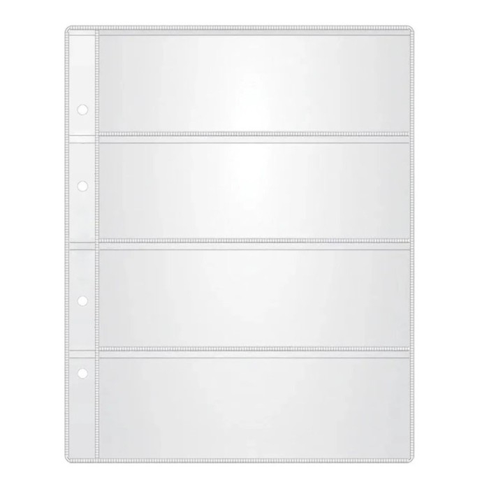 Набор листов для бон, формат "Оптима", 10 листов 200 х 250 мм, на 4 боны