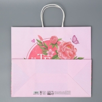 Пакет подарочный крафтовый, упаковка, «Тебе», цветы, 32 х 28 х 15 см Пакет подарочный крафтовый, упаковка, «Тебе», цветы, 32 х 28 х 15 см