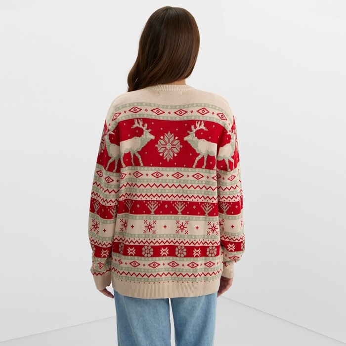 Новый год. Джемпер вязаный KAFTAN Scandinavia размер 52, красный