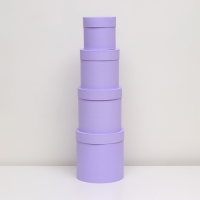 Набор шляпных коробок  4 в 1 "Светлая сирень" 21 x 21 x 21-  14 x 14 x 14 см